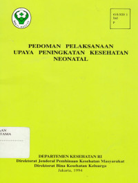 Image of Pedoman pelaksanaan upaya peningkatan kesehatan neonatal