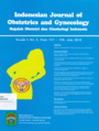Image of Majalah Obstetri dan Ginekologi Indonesia Volume 1 No. 3 Halaman 117 - 170 Juli 2013