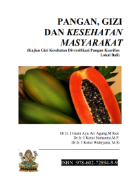 Image of (E-book) Pangan, Gizi dan Kesehatan Masyarakat: Kajian Gizi Kesehatan Diversifikasi pangan Kearifan Lokal Bali